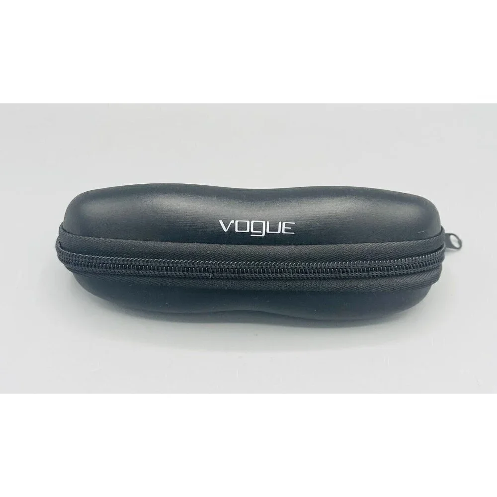 Black VOGUE Eyeglasses Case Zipper Zip-up Semi-hard Sunglasses Clamshell